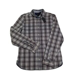 Buffalo David Bitton NEW Black White Brown Mens Plaid Button Down Shirt XLarge